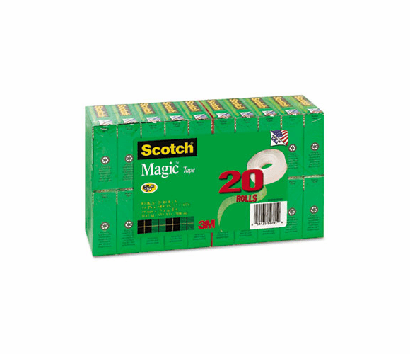 MMM810K20 Magic Tape Value Pack, 3/4" x 1000", 1" Core, Clear By 3M/COMMERCIAL TAPE DIV.