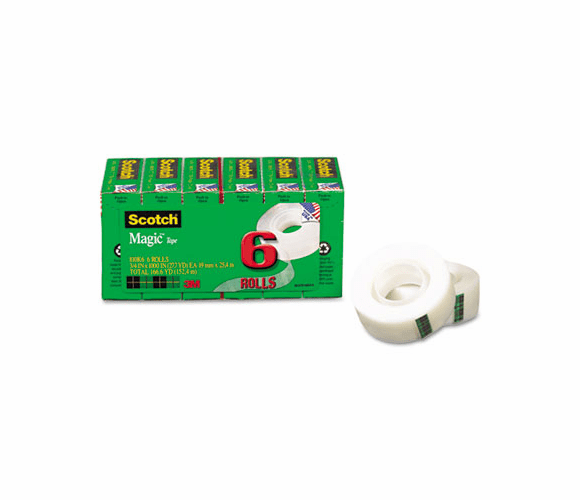 MMM810K6 Magic Tape Refill, 3/4" x 1000", 6/Pack By 3M/COMMERCIAL TAPE DIV.