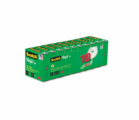 MMM810P10K Magic Tape Value Pack, 3/4" x 1000", 1" Core, 10/Pack By 3M/COMMERCIAL TAPE DIV.