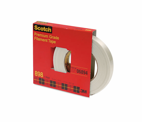 MMM89834 High-Strength Filament Tape, .70" x 60 yards, 3" Core, Clear By 3M/COMMERCIAL TAPE DIV.
