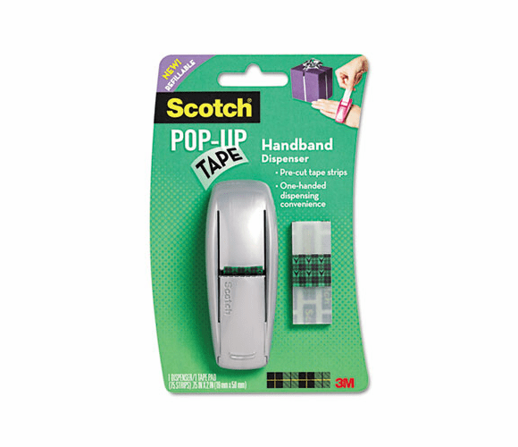 MMM96GS Pop-up Tape Handband Dispenser, 1 Tape Pad, 75 Tape Strips, 3/4" x 2" Tape Strip By 3M/COMMERCIAL TAPE DIV.