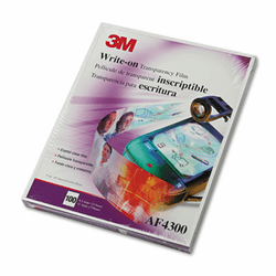MMMAF4300 Write-On Transparency Film, Letter, Clear, 100/Box By 3M/COMMERCIAL TAPE DIV.