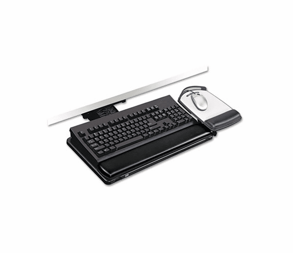 MMMAKT100LE Positive Locking Keyboard Tray, 19-1/2 x 10-1/2, Black By 3M/COMMERCIAL TAPE DIV.