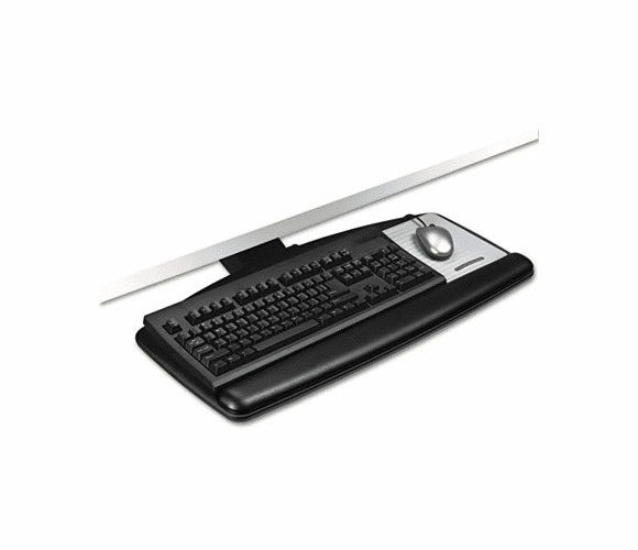 MMMAKT70LE Positive Locking Keyboard Tray, 25-1/2 x 11-1/2, Black By 3M/COMMERCIAL TAPE DIV.
