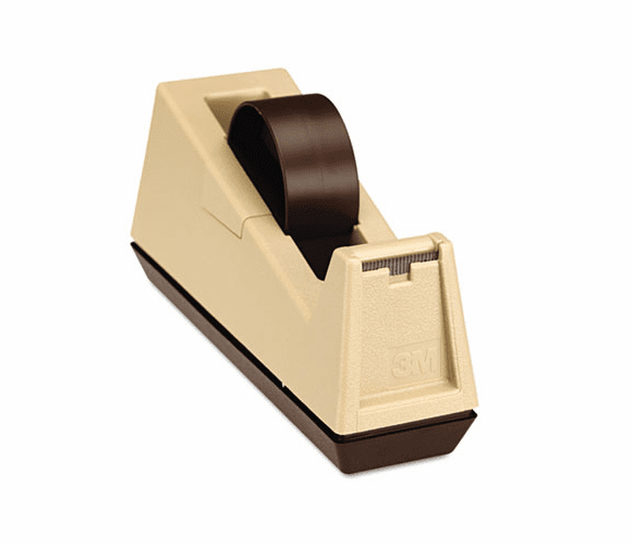 MMMC25 Heavy Duty Weighted Desktop Tape Dispenser, 3" core, Plastic, Putty/Brown By 3M/COMMERCIAL TAPE DIV.