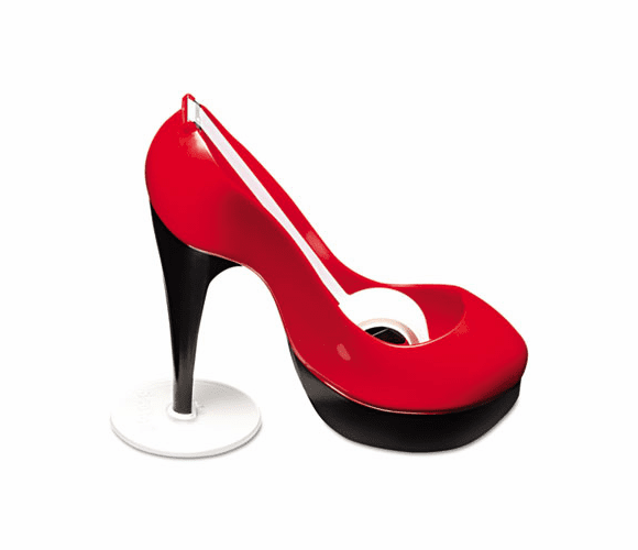 MMMC30SHOETT Shoe Tape Dispenser, Two Tone Red and Black, with 3/4 x 350 Roll Magic Tape By 3M/COMMERCIAL TAPE DIV.