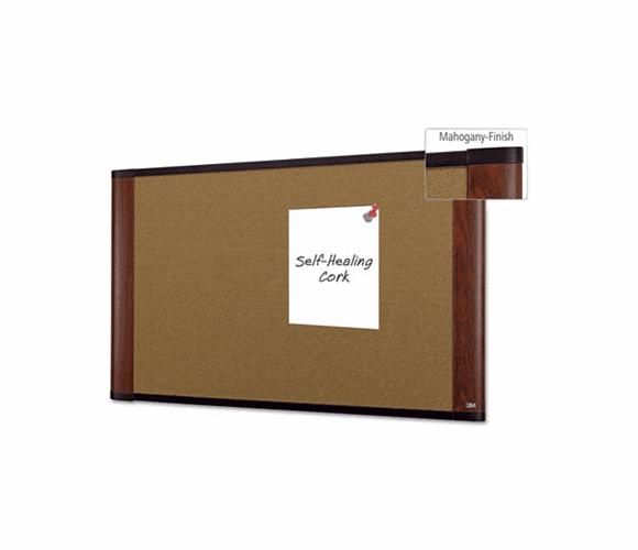 MMMC3624MY Cork Bulletin Board, 36 x 24, Mahogany Frame By 3M/COMMERCIAL TAPE DIV.