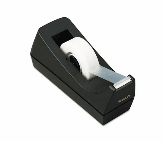 MMMC38BK Desktop Tape Dispenser, 1" core, Weighted Non-Skid Base, Black By 3M/COMMERCIAL TAPE DIV.