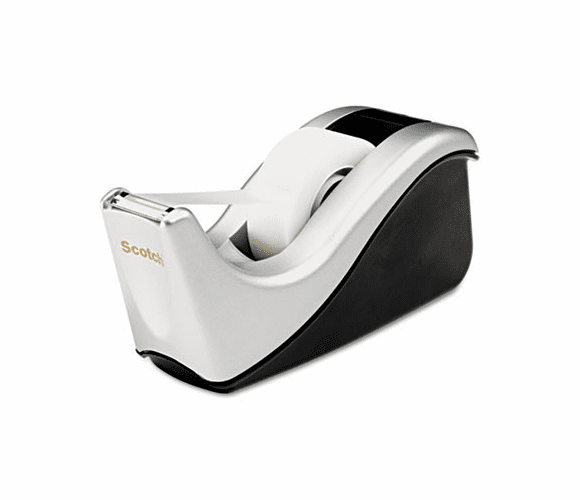 MMMC60ST Value Desktop Tape Dispenser, Attached 1" core, Black/Silver By 3M/COMMERCIAL TAPE DIV.