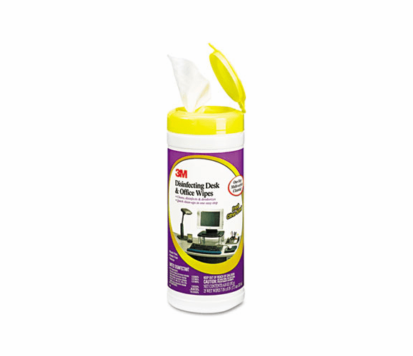 MMMCL564 Disinfecting Desk & Office Wet Wipes, Cloth, 7 x 8, 25/Canister By 3M/COMMERCIAL TAPE DIV.