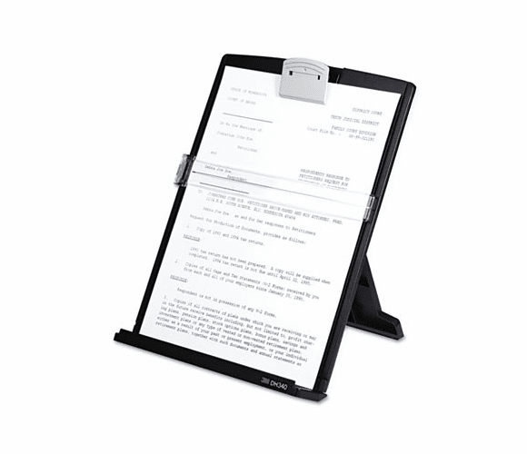 MMMDH340MB Fold-Flat Freestanding Desktop Copyholder, Plastic, 150 Sheet Capacity, Black By 3M/COMMERCIAL TAPE DIV.