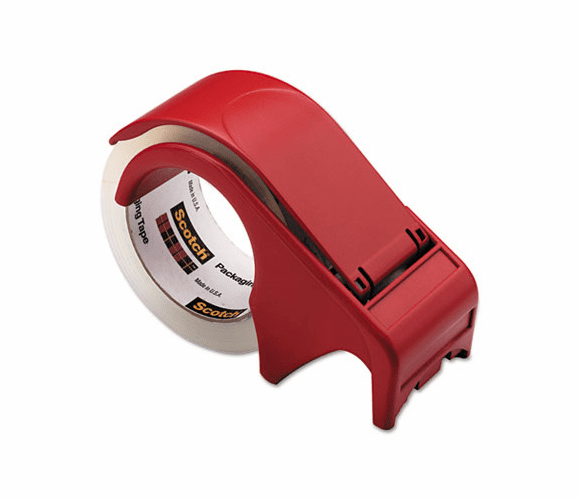 MMMDP300RD Compact and Quick Loading Dispenser for Box Sealing Tape, 3" Core, Plastic, Red By 3M/COMMERCIAL TAPE DIV.