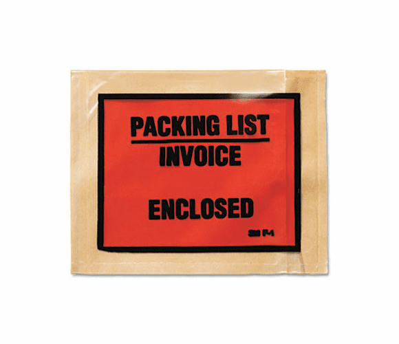 MMMF11000 Non-Printed Self-Adhesive Packing List Envelope, 4 1/2 x 5 1/2, White, 1000/Box By 3M/COMMERCIAL TAPE DIV.