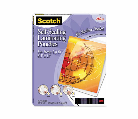 MMMLS85425G Self-Sealing Laminating Sheets, 9.5 mil, 8 1/2 x 11, 25/Pack By 3M/COMMERCIAL TAPE DIV.