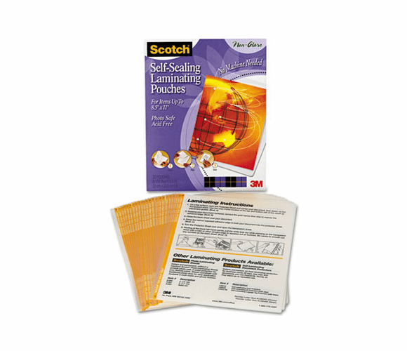 MMMLS85425M Self-Sealing Laminating Sheets, 9.5 mil, 8 1/2 x 11, 25/Pack By 3M/COMMERCIAL TAPE DIV.