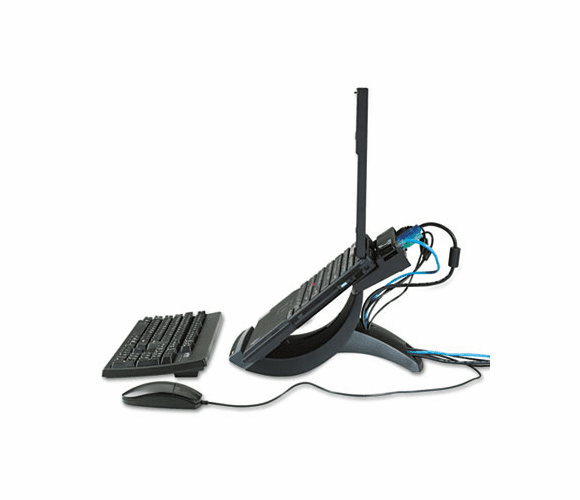 MMMLX550 Vertical Notebook Computer Riser, Cable Management, 9 x 3-3/4 x 9-1/2, Black By 3M/COMMERCIAL TAPE DIV.