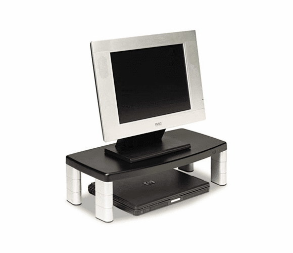 MMMMS90B Extra-Wide Adjustable Monitor Stand, Black By 3M/COMMERCIAL TAPE DIV.
