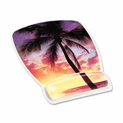 MMMMW308SR Gel Mouse Pad w/Wrist Rest, Nonskid Plastic Base, 6-3/4 x 9-1/8, Sunrise By 3M/COMMERCIAL TAPE DIV.