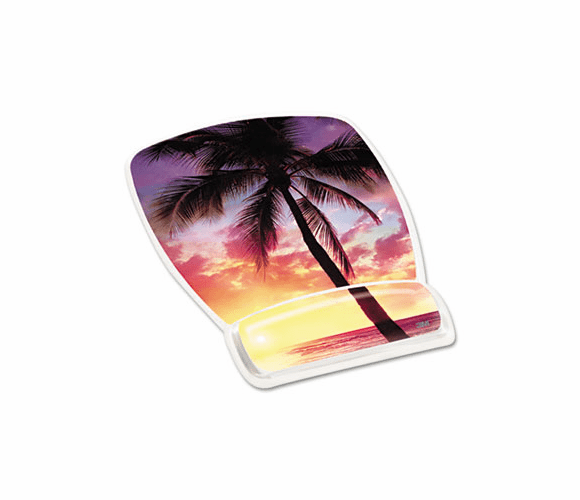 MMMMW308SR Gel Mouse Pad w/Wrist Rest, Nonskid Plastic Base, 6-3/4 x 9-1/8, Sunrise By 3M/COMMERCIAL TAPE DIV.