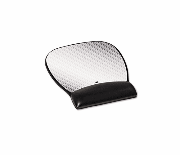 MMMMW310LE Precise Leatherette Mouse Pad w/Wrist Rest, Nonskid Base, 8-3/4 x 9-1/4, Black By 3M/COMMERCIAL TAPE DIV.