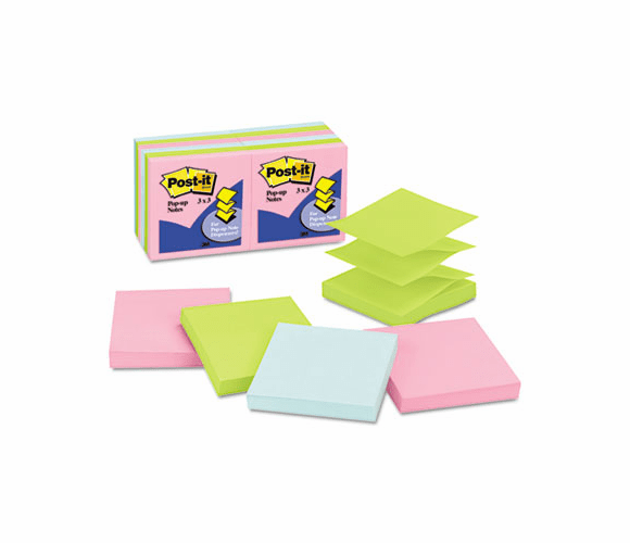 MMMR33012AP Pop-Up Note Refills, 3 x 3, Five Pastel Colors, 12 100-Sheet Pads/Pack By 3M/COMMERCIAL TAPE DIV.