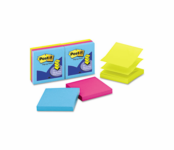 MMMR3306PBL Pop-up Pebble Dispenser Refills in Bright Colors, 3 x 3, 6 100-Sheet Pads/Pack By 3M/COMMERCIAL TAPE DIV.