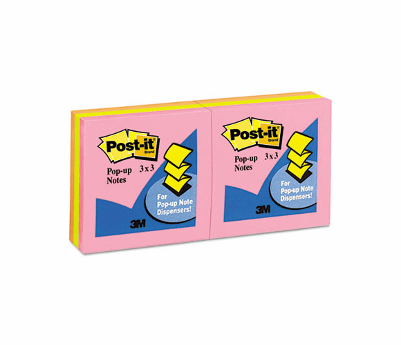 MMMR330AN Pop-Up Note Refill, 3 x 3, Five Neon Colors, 6 100-Sheet Pads/Pack By 3M/COMMERCIAL TAPE DIV.