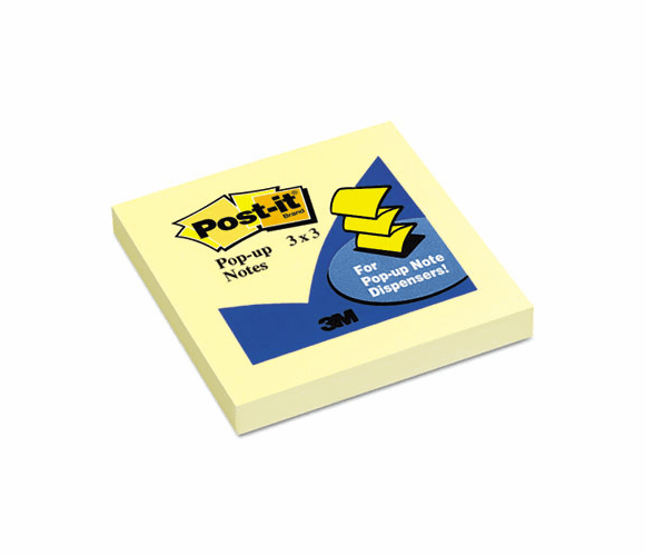 MMMR330YW Pop-Up Note Refills, 3 x 3, Canary Yellow, 100 Sheets By 3M/COMMERCIAL TAPE DIV.