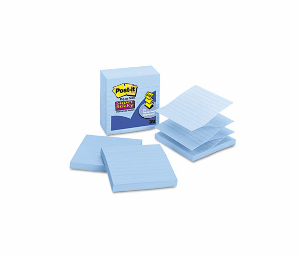 MMMR440AQSS Pop-Up Refills, 4 x 4, Lined, Neptune Blue, 5 90-Sheet Pads/Pack By 3M/COMMERCIAL TAPE DIV.
