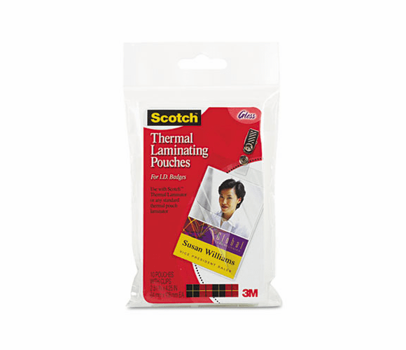 MMMTP585210 ID badge size thermal laminating pouches, 5 mil, 4 1/4 x 2 1/5, 10/pack By 3M/COMMERCIAL TAPE DIV.