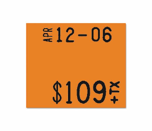 MNK925032 Pricemarker 1115 Two-Line Removable Label,5/8x3/4, Fluorescent Red, 3 Rolls/Pack By MONARCH MARKING