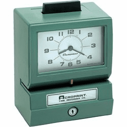 Model BP125-12 Battery Operated Time Clock By Acroprint