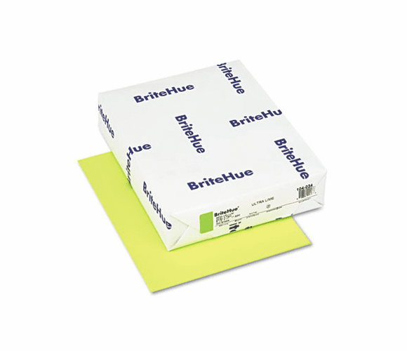 MOW104034 BriteHue Multipurpose Colored Paper, 24lb, 8-1/2 x 11, Ultra Lime, 500 Shts/Rm By MOHAWK FINE PAPERS