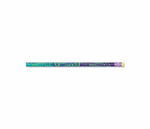 MPD1505B Decorated Wood Pencil, Happy Birthday, HB #2, Assorted, Dozen By MOON PRODUCTS