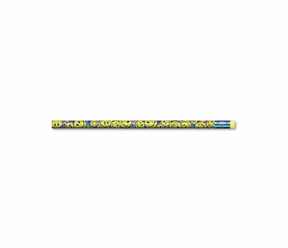 MPD2054B Decorated Wood Pencil, Smiley Bunch, HB #2, Assorted, Dozen By MOON PRODUCTS