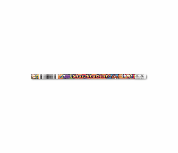 MPD2113B Decorated Wood Pencil, Star Student, HB #2, Assorted, Dozen By MOON PRODUCTS
