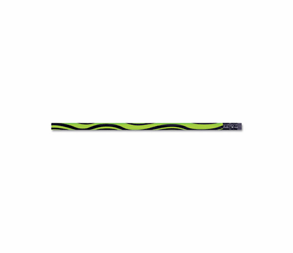 MPD52039B Decorated Wood Pencil, Thermo Swirl, HB #2, Assorted, Dozen By MOON PRODUCTS