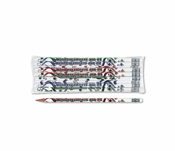 MPD7860B Decorated Wood Pencil, Kindergartners Are #1, HB #2, WE Brl, Dozen By MOON PRODUCTS