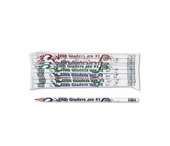 MPD7865B Decorated Wood Pencil, Fifth Graders Are #1, HB #2, WE Brl, Dozen By MOON PRODUCTS