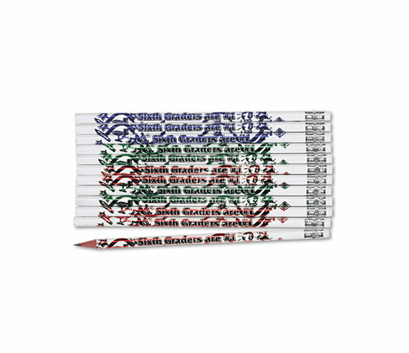 MPD7866B Decorated Wood Pencil, Sixth Graders Are #1, HB #2, WE Brl, Dozen By MOON PRODUCTS
