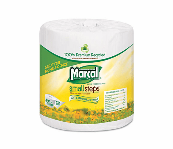 MRC6079 100% Premium Recycled 2-Ply Embossed Toilet Tissue, 48 Rolls/Carton By MARCAL MANUFACTURING, LLC