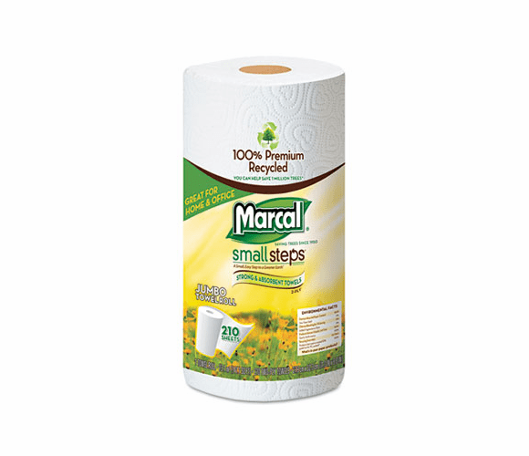 MRC6181CT 100% Premium Recycled Giant Roll Towels, 5-3/4 x 11, 140/Roll, 24/Carton By MARCAL MANUFACTURING, LLC