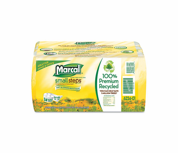 MRC6224 100% Recycled Convenience Bundle Bathroom Tissue, 4 Rolls/Pack, 6/Carton By MARCAL MANUFACTURING, LLC