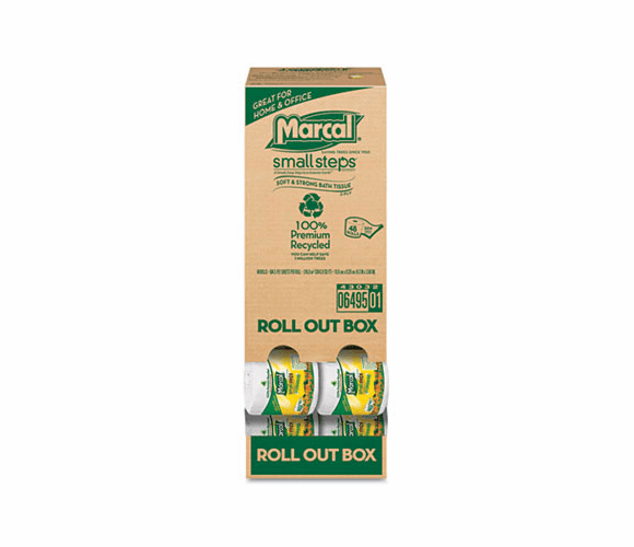 MRC6495 100% Recycled Roll-out Convenience Pack Bathroom Tissue, 504 Sheets/Roll By MARCAL MANUFACTURING, LLC