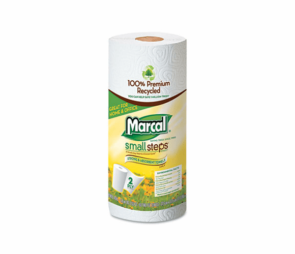 MRC6709 100% Premium Recycled Roll Towels, 9 x 11, 60 Sheets/Roll, 15/Carton By MARCAL MANUFACTURING, LLC