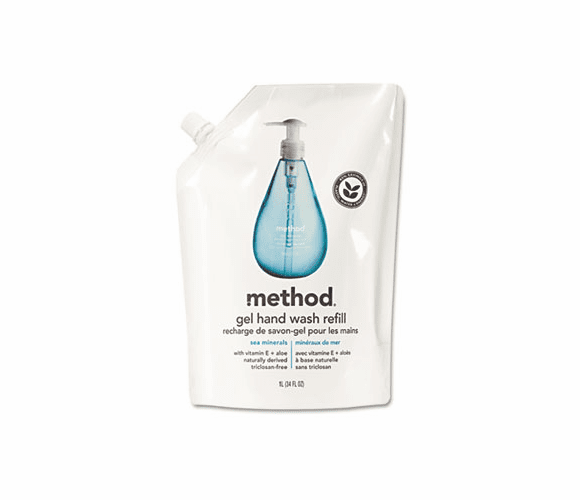 MTH00653 Refill for Gel Handwash, 34 oz. Plastic Pouch, Sea Minerals By METHOD PRODUCTS INC.