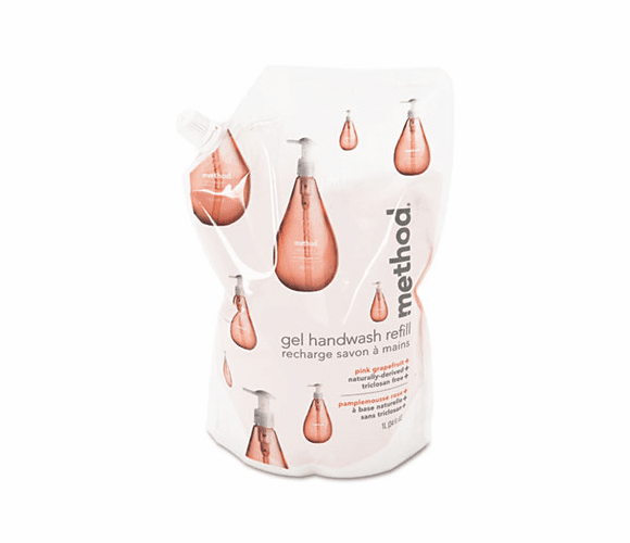 MTH00655 Gel Hand Wash Refill, 34 oz., Pink Grapefruit Scent, Plastic Pouch By METHOD PRODUCTS INC.