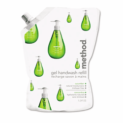 MTH00656 Gel Hand Wash Refill, 34 oz., Cucumber Scent, Plastic Pouch By METHOD PRODUCTS INC.