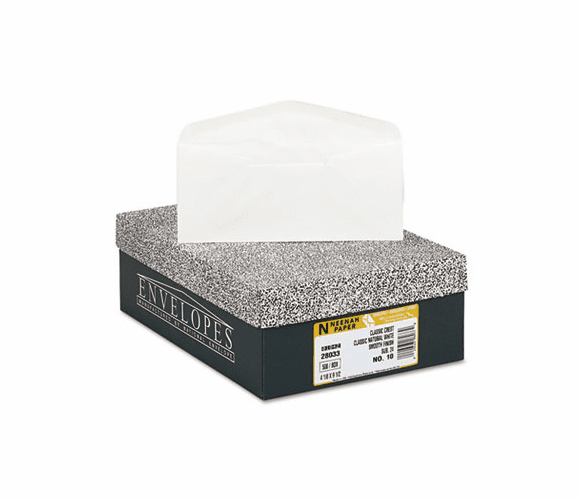 NEE2803300 Classic Crest #10 Envelope, Traditional, Natural White, 500/Box By NEENAH PAPER
