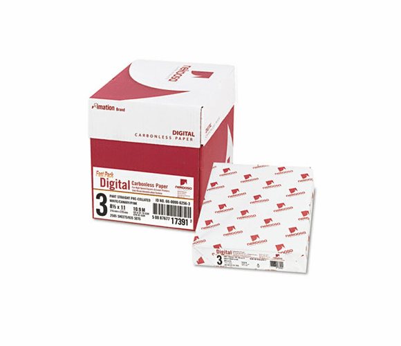 NEK17391 Fast Pack Digital Carbonless Paper, 8-1/2 x 11, White/Canary/Pink, 2500/Carton By NEKOOSA COATED PRODUCTS LLC